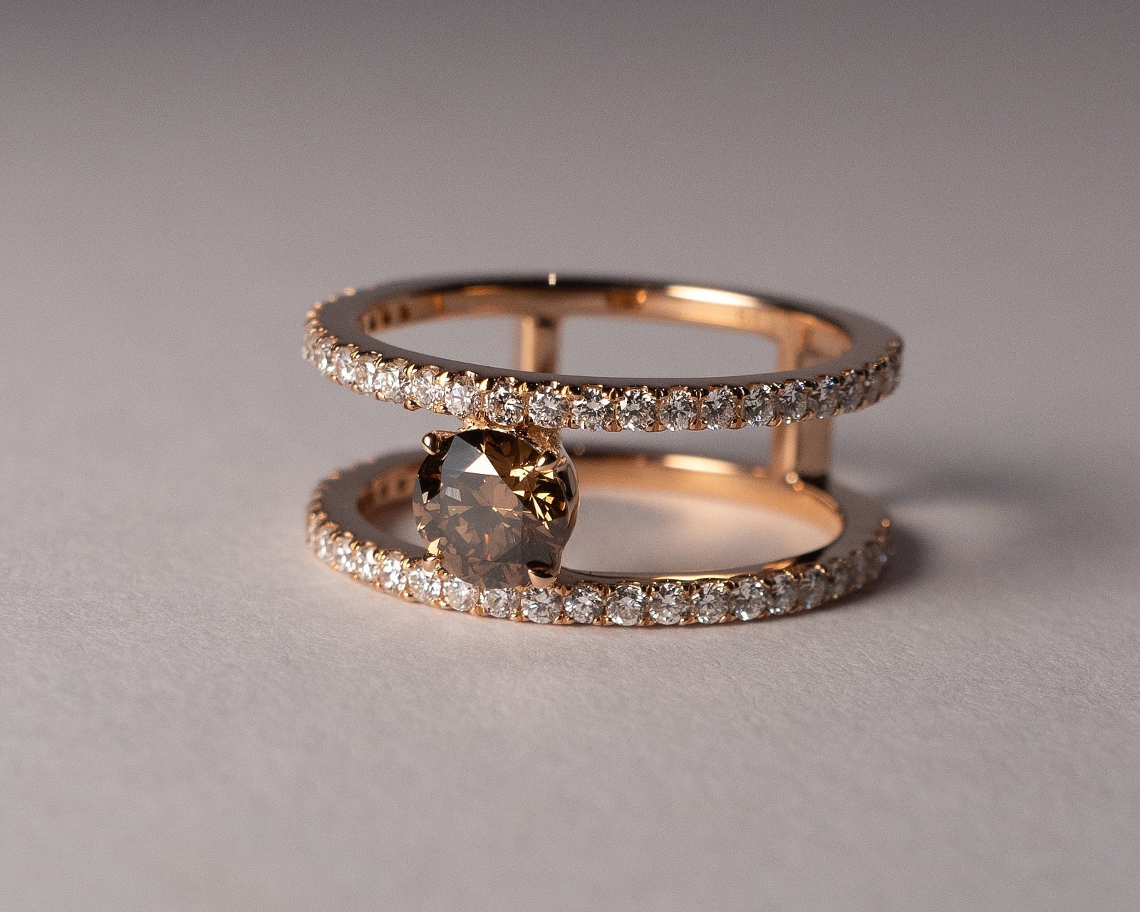 リフォーム後のブラウンダイヤモンドリング