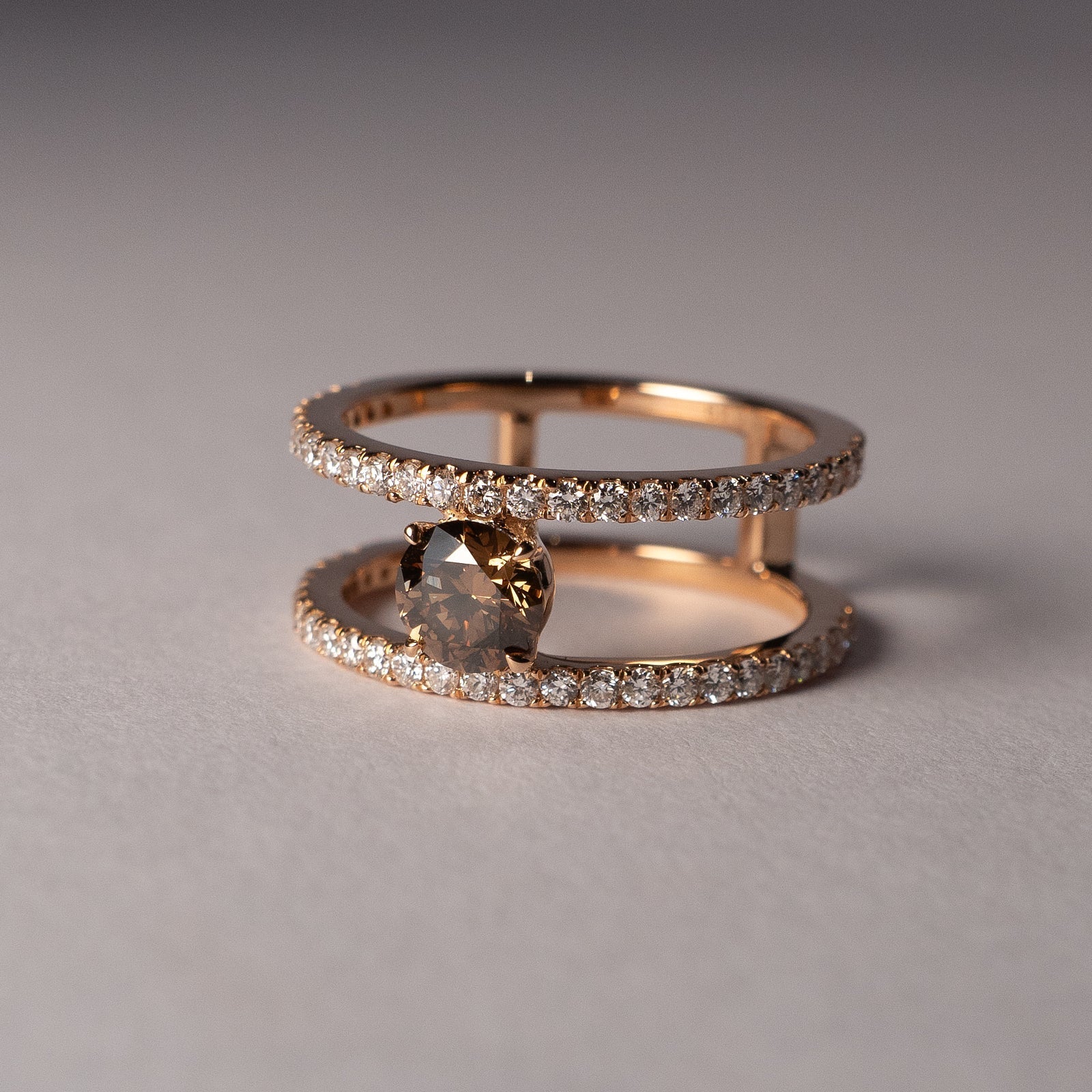 リフォーム後のブラウンダイヤモンドリング