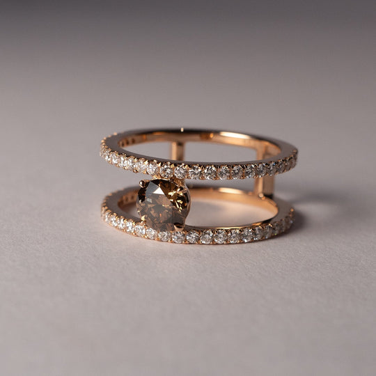 リフォーム後のブラウンダイヤモンドリング