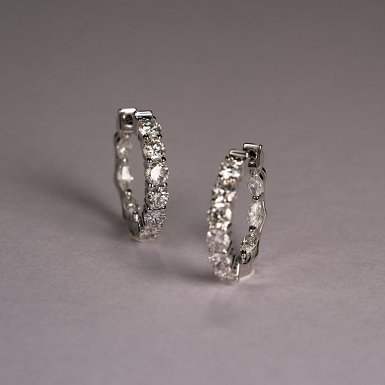 リフォーム後のダイヤモンドフープピアス