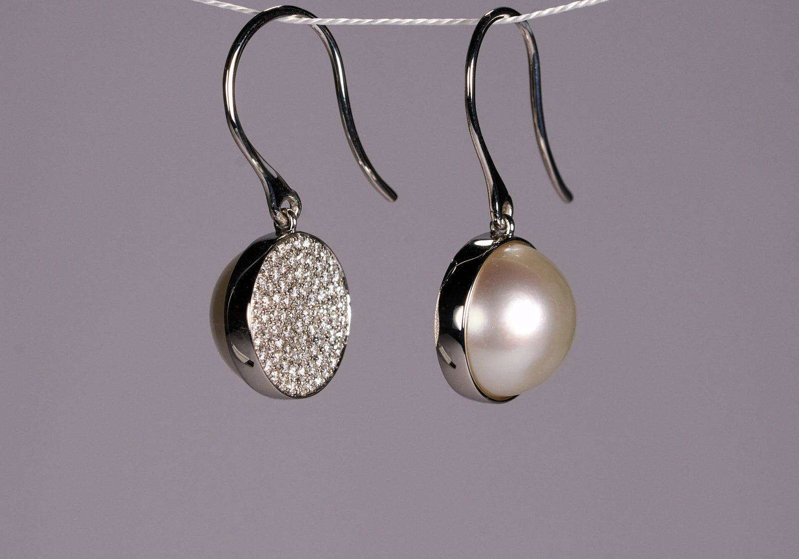 リフォーム後のパール、ダイヤモンドピアス