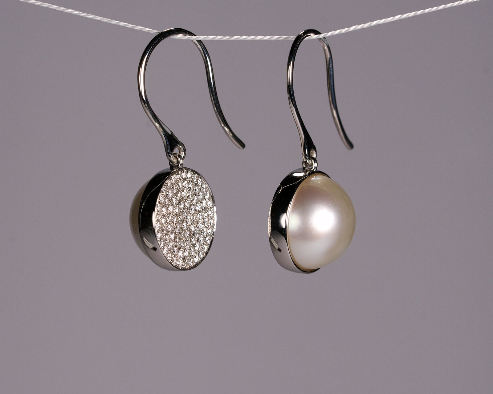 リフォーム後のパール、ダイヤモンドピアス