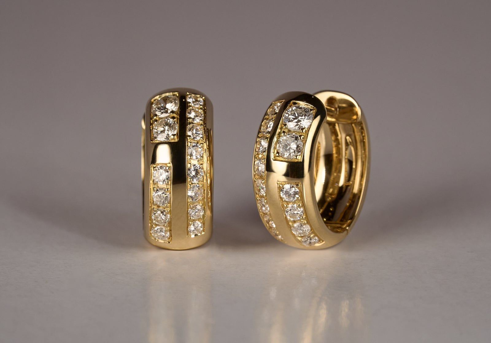 リフォーム後のダイヤモンドフープピアス