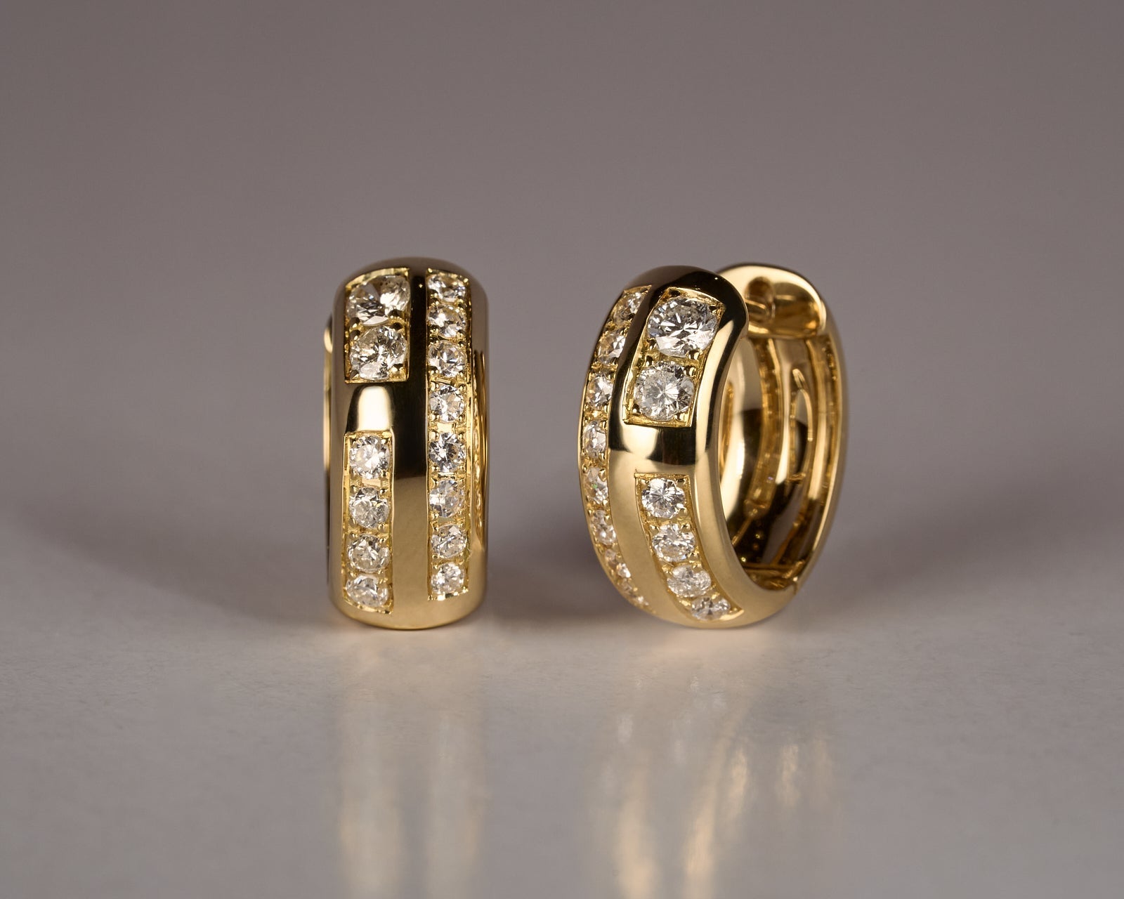 リフォーム後のダイヤモンドフープピアス