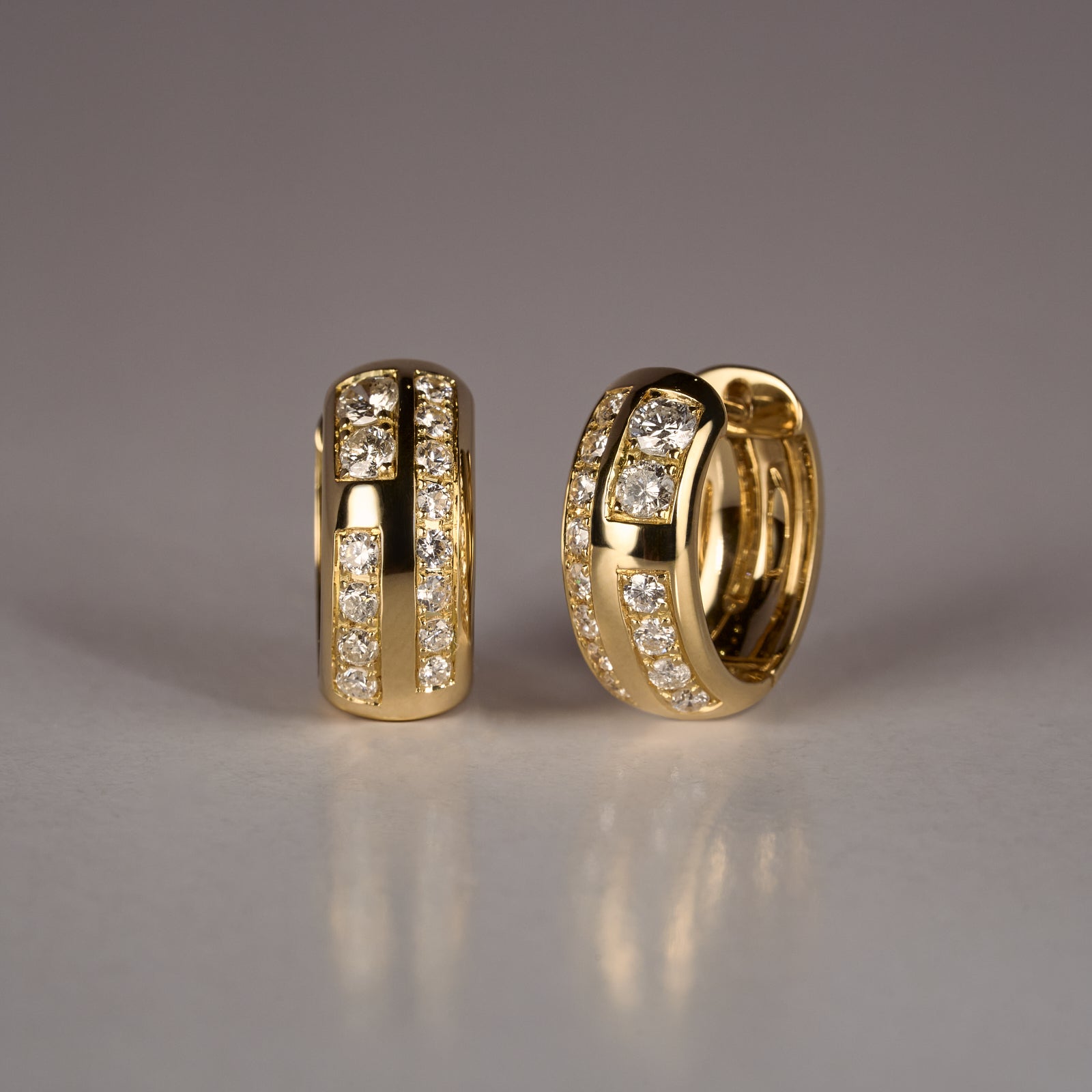 リフォーム後のダイヤモンドフープピアス