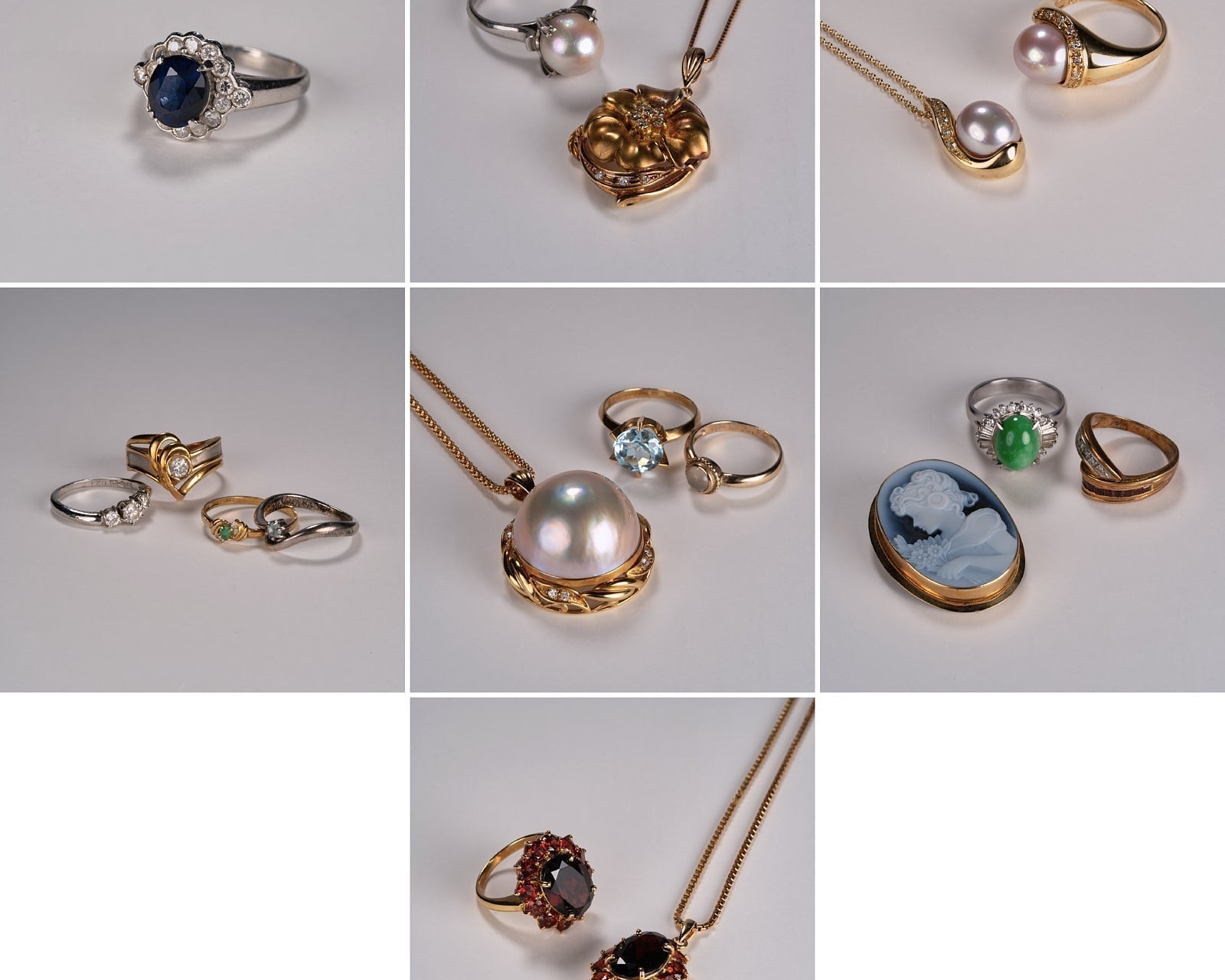 440showroom-ジュエリーリフォーム-大量のジュエリー仕分け-21点の指輪やネックレス-遺品整理-生前整理-東京アトリエ