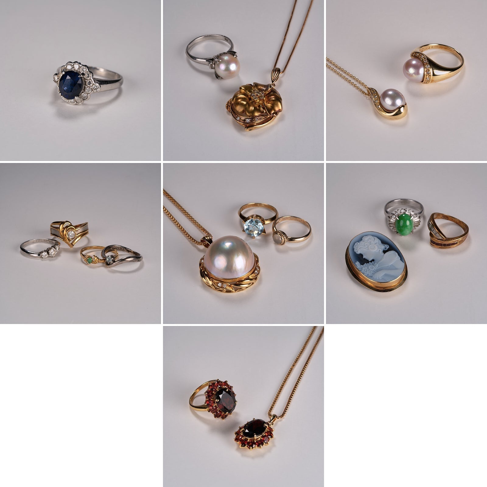 440showroom-ジュエリーリフォーム-大量のジュエリー仕分け-21点の指輪やネックレス-遺品整理-生前整理-東京アトリエ