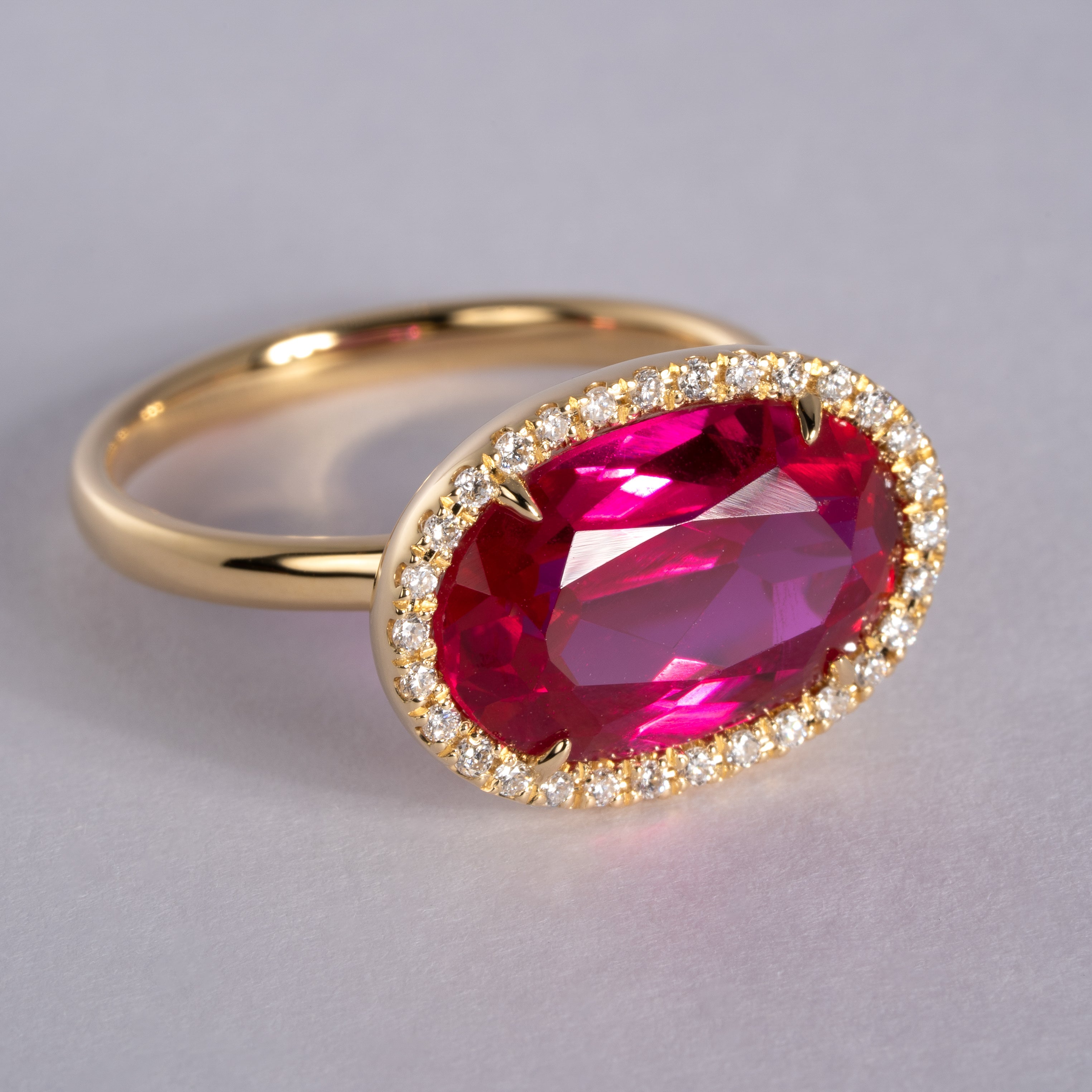 【リフォーム】赤色石のリング