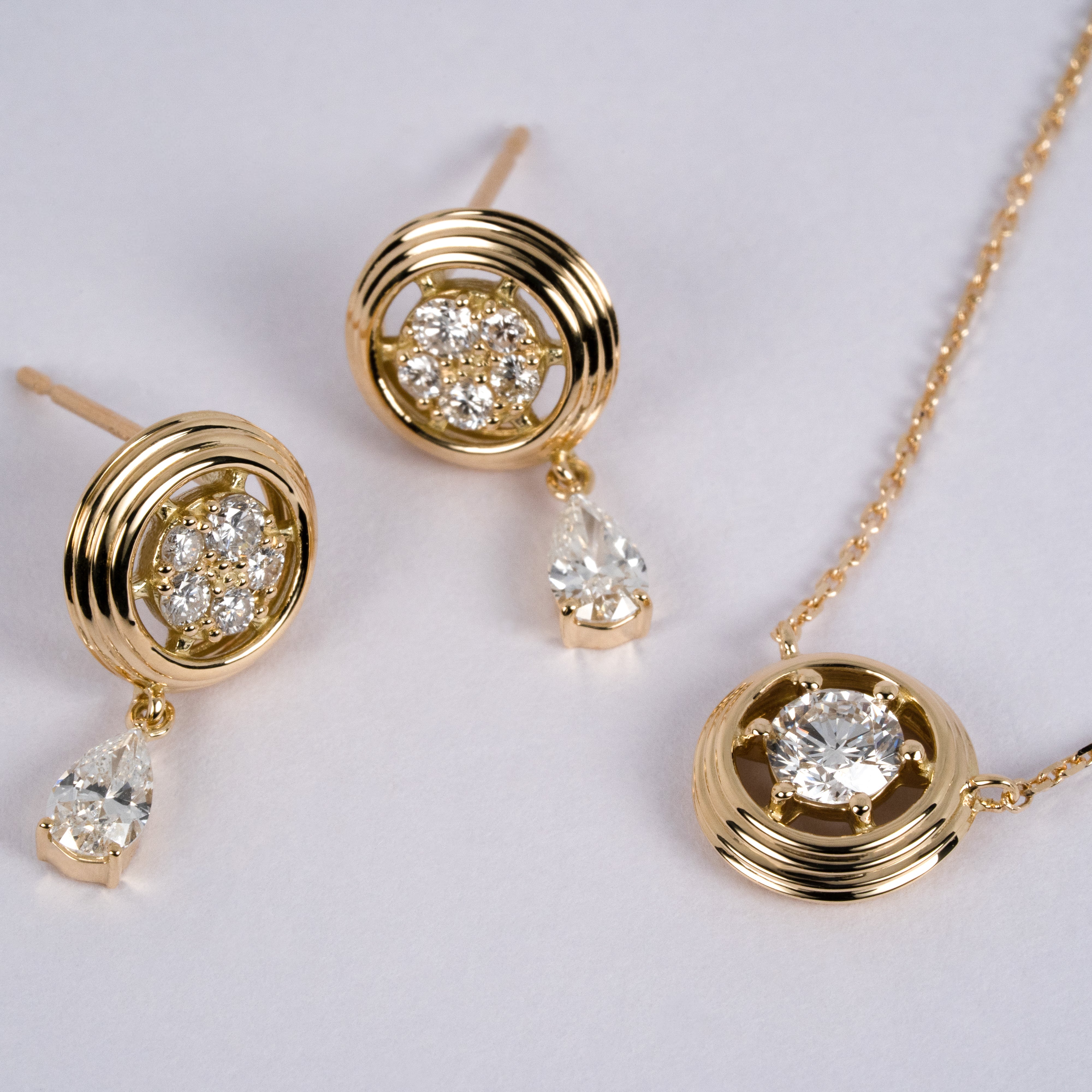 【リフォーム】ダイヤモンドのネックレスとピアス