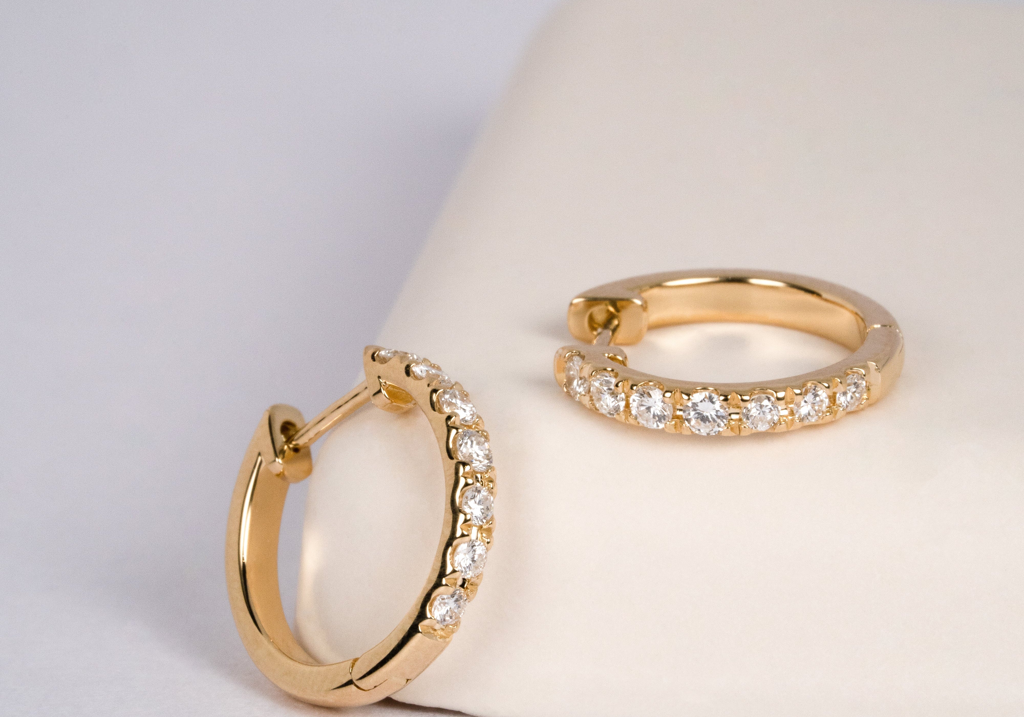 リフォーム後のダイヤモンドのフープピアス