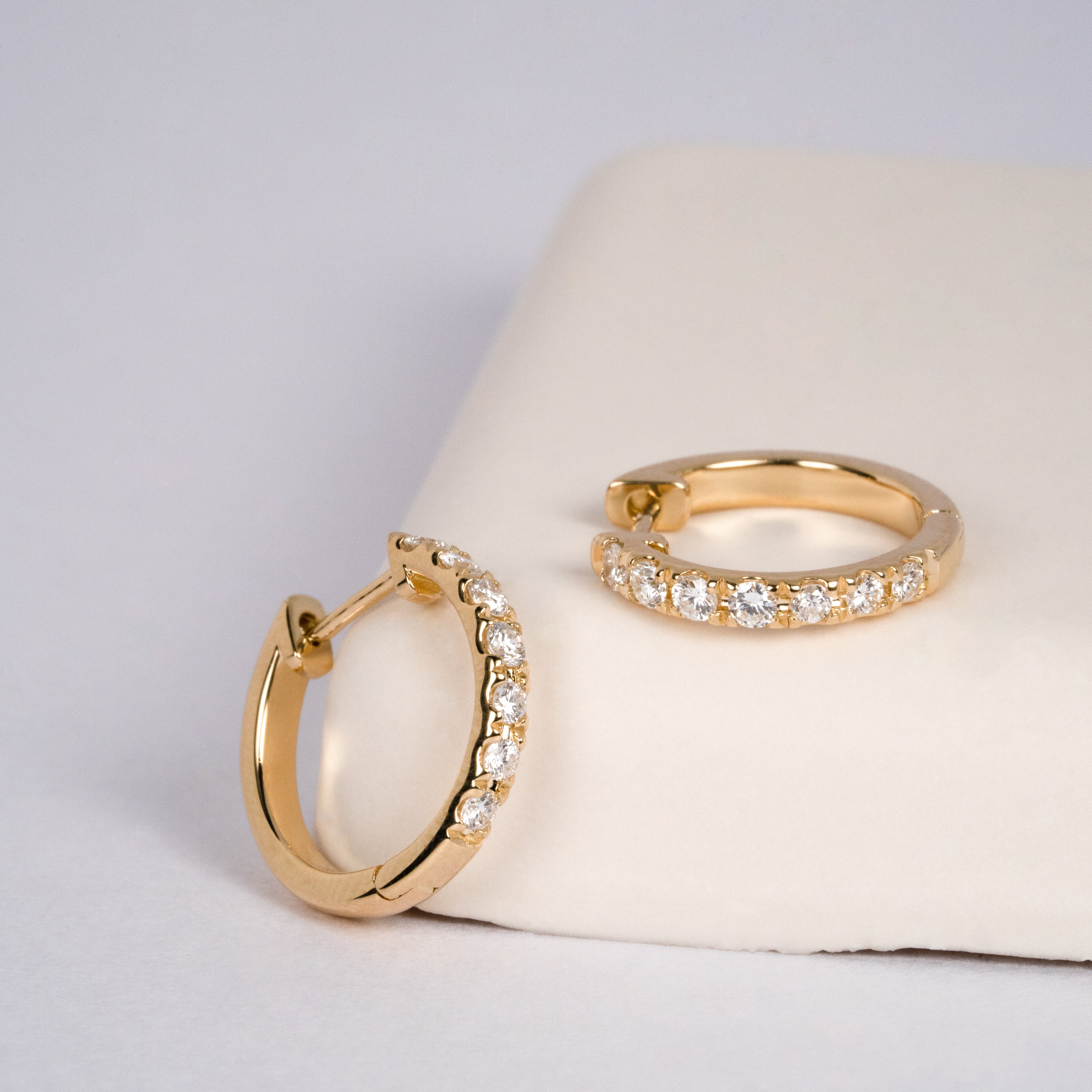 リフォーム後のダイヤモンドのフープピアス