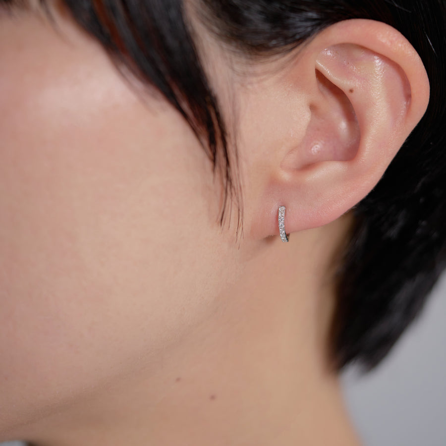 440 Basic - ダイヤモンド フープピアス 10-1.8