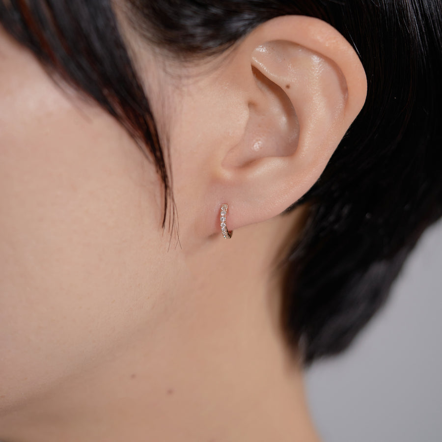 440 Basic - ダイヤモンド フープピアス 10-1.8