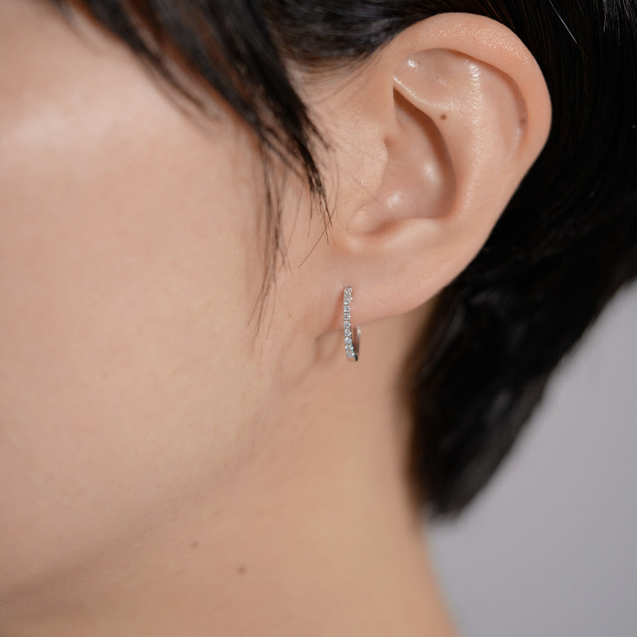 440 Basic -  ダイヤモンド フープピアス 14-1.4