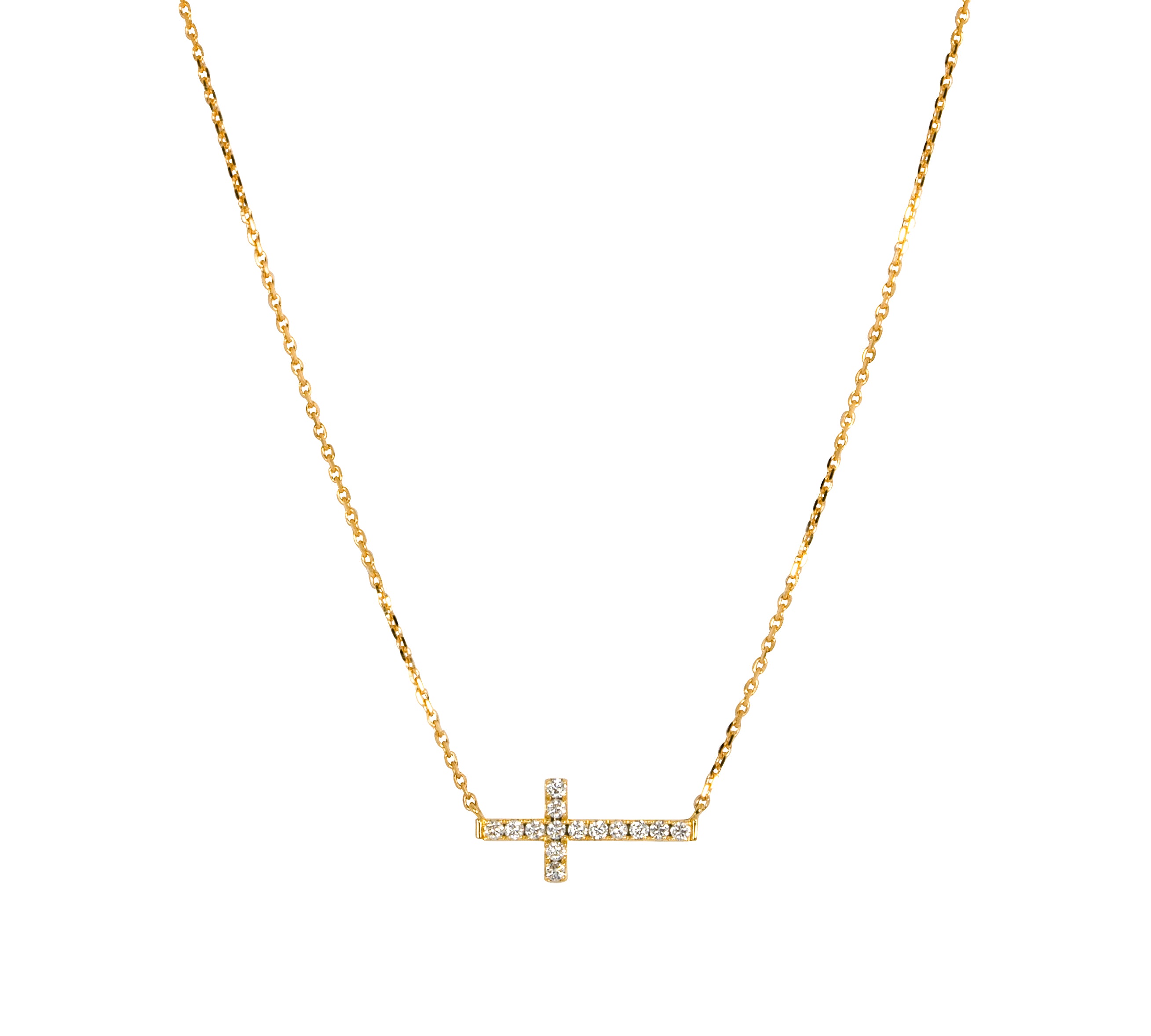 440 Basic Cross ネックレス K18イエローゴールド