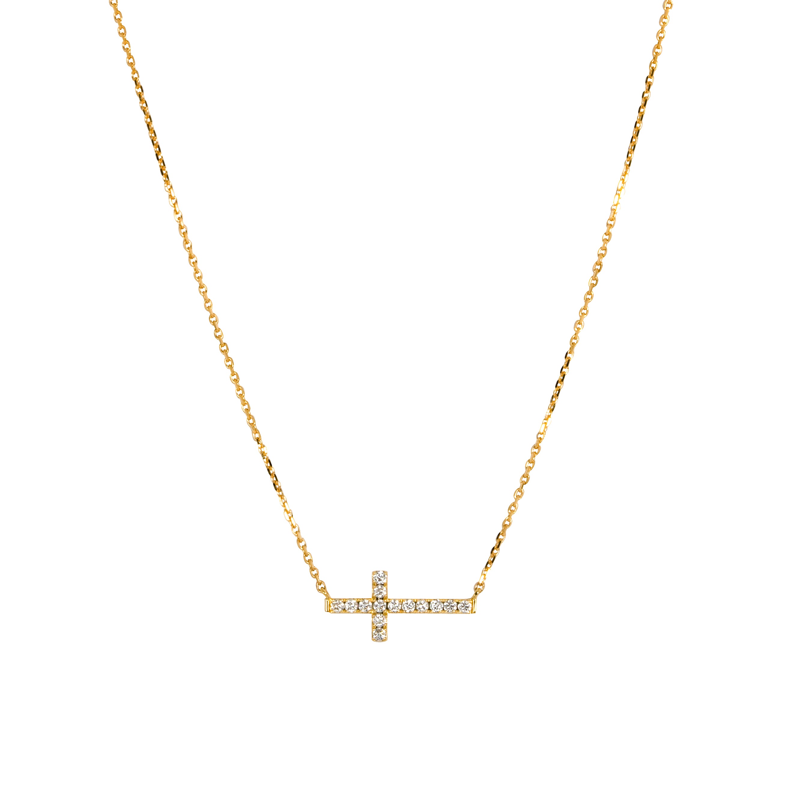 440 Basic Cross ネックレス K18イエローゴールド