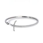 440 Basic ダイヤモンド バングル 1ct エタニティ ダイヤモンド  k18ホワイトゴールド 解錠