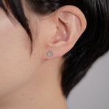 440 Basic ダイヤモンド ピアス ラウンド K18ホワイトゴールド 着用