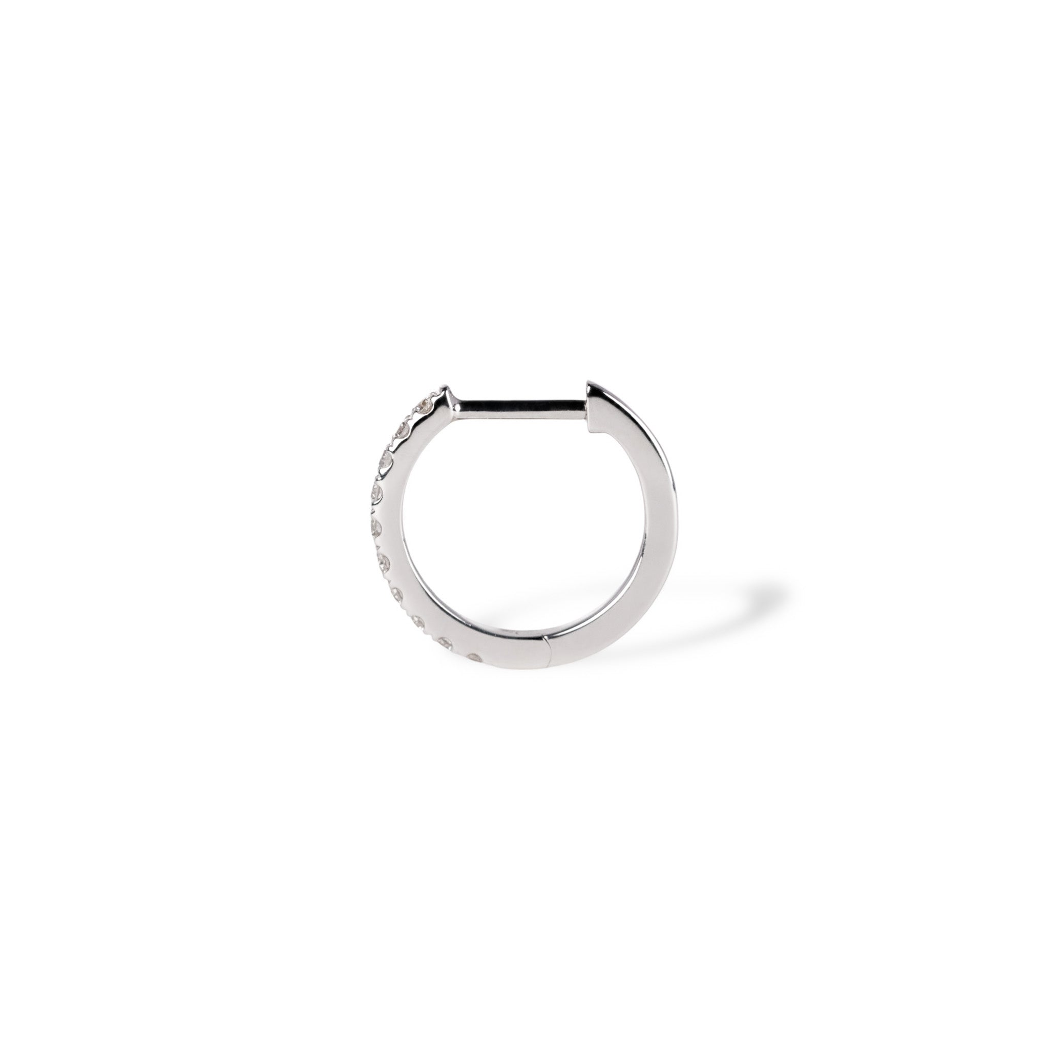 440 Basic ダイヤモンド フープピアス 12mm K18ホワイトゴールド 側面