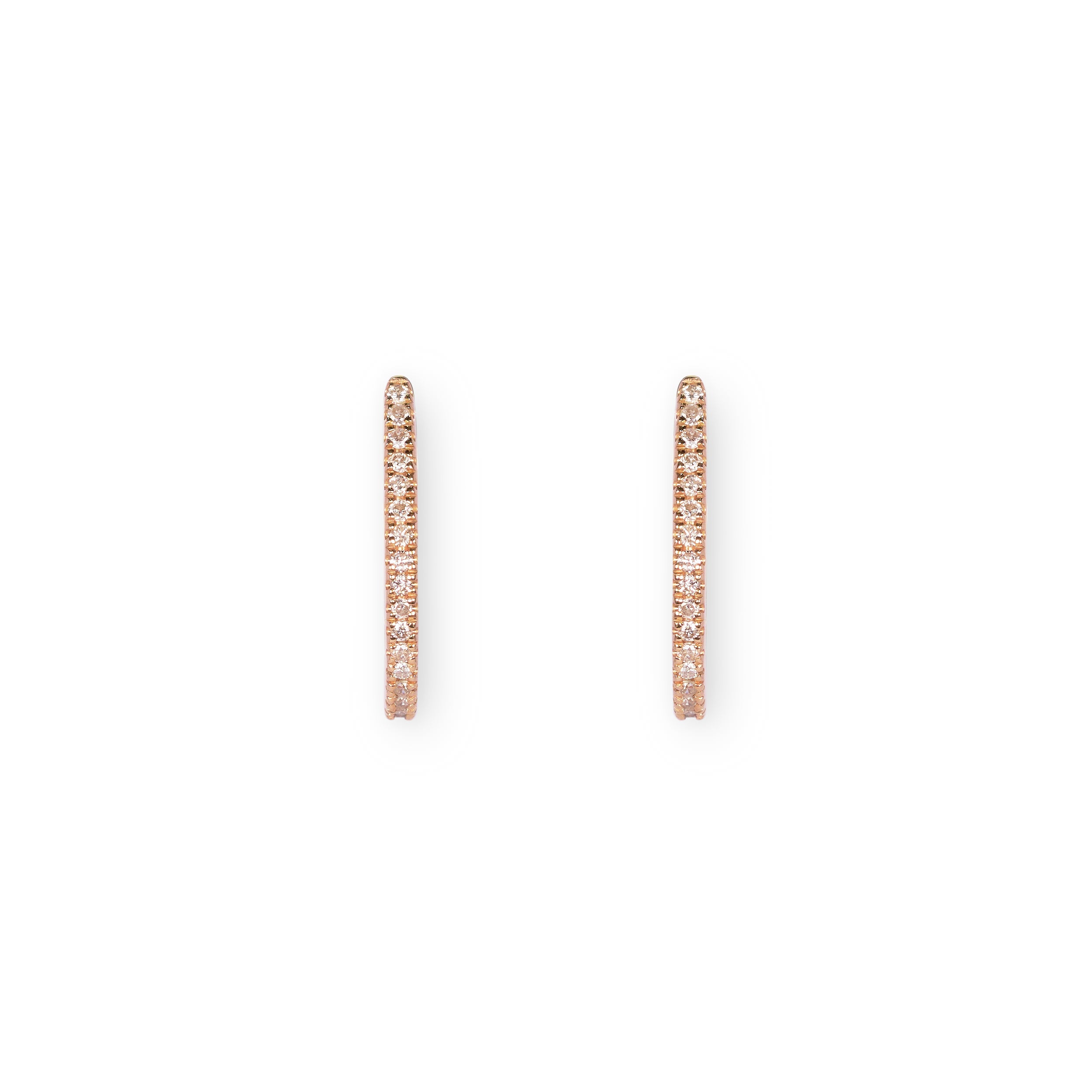 440 Basic ダイヤモンド オーバル フープピアス K18ピンクゴールド