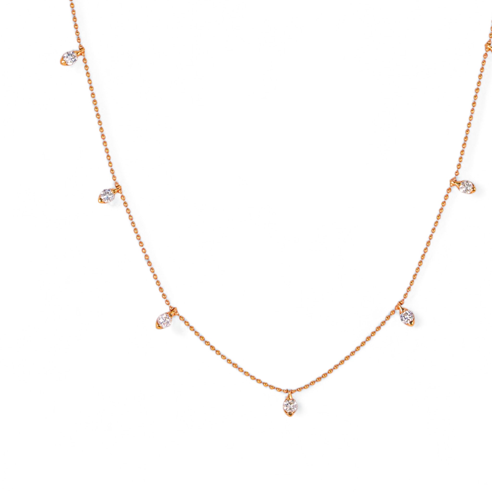 440 Basic ダイヤモンド ステーションネックレス K18ピンクゴールド