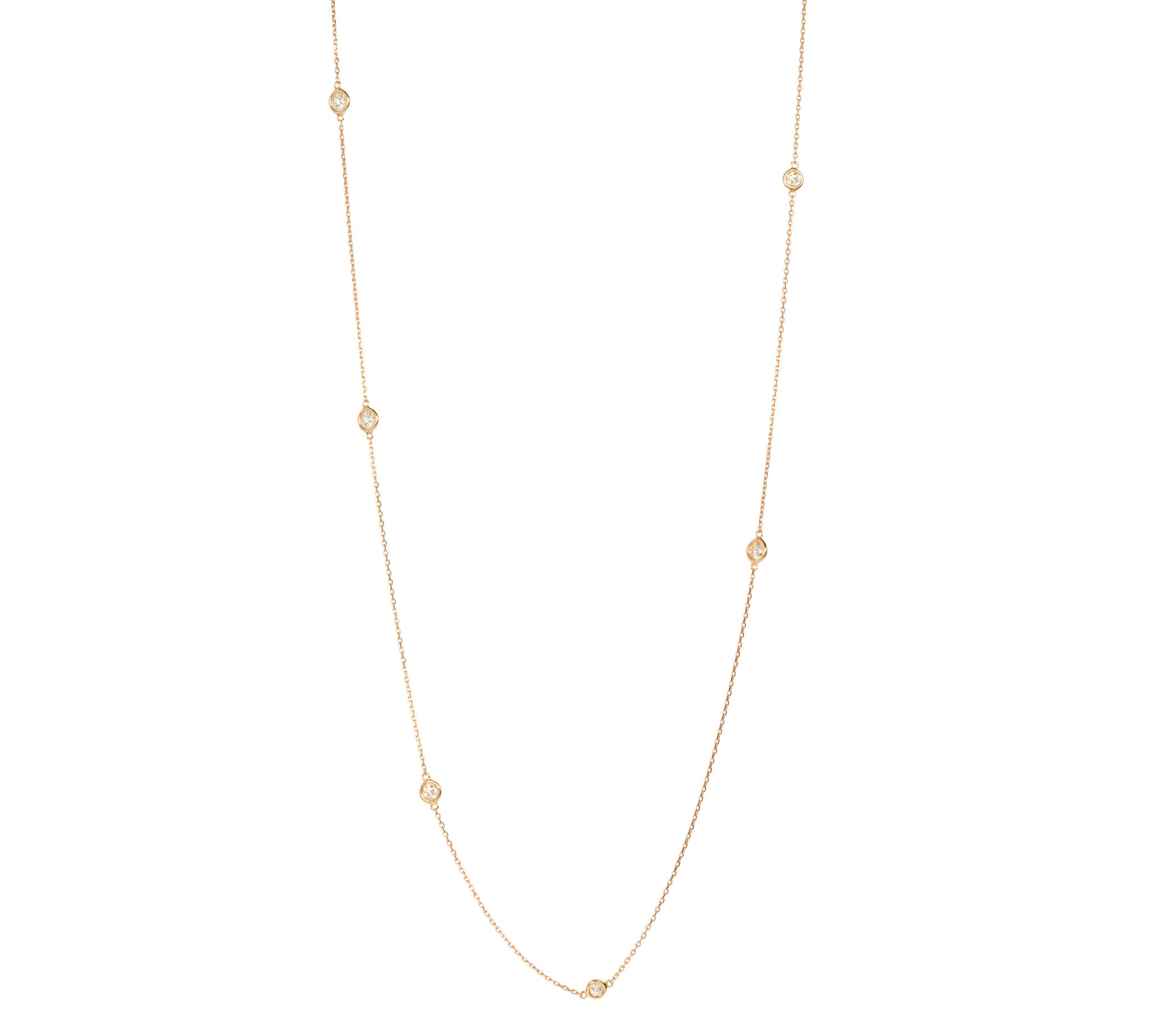 440 Basic ダイヤモンド ステーションネックレス 1.2ct K18イエローゴールド