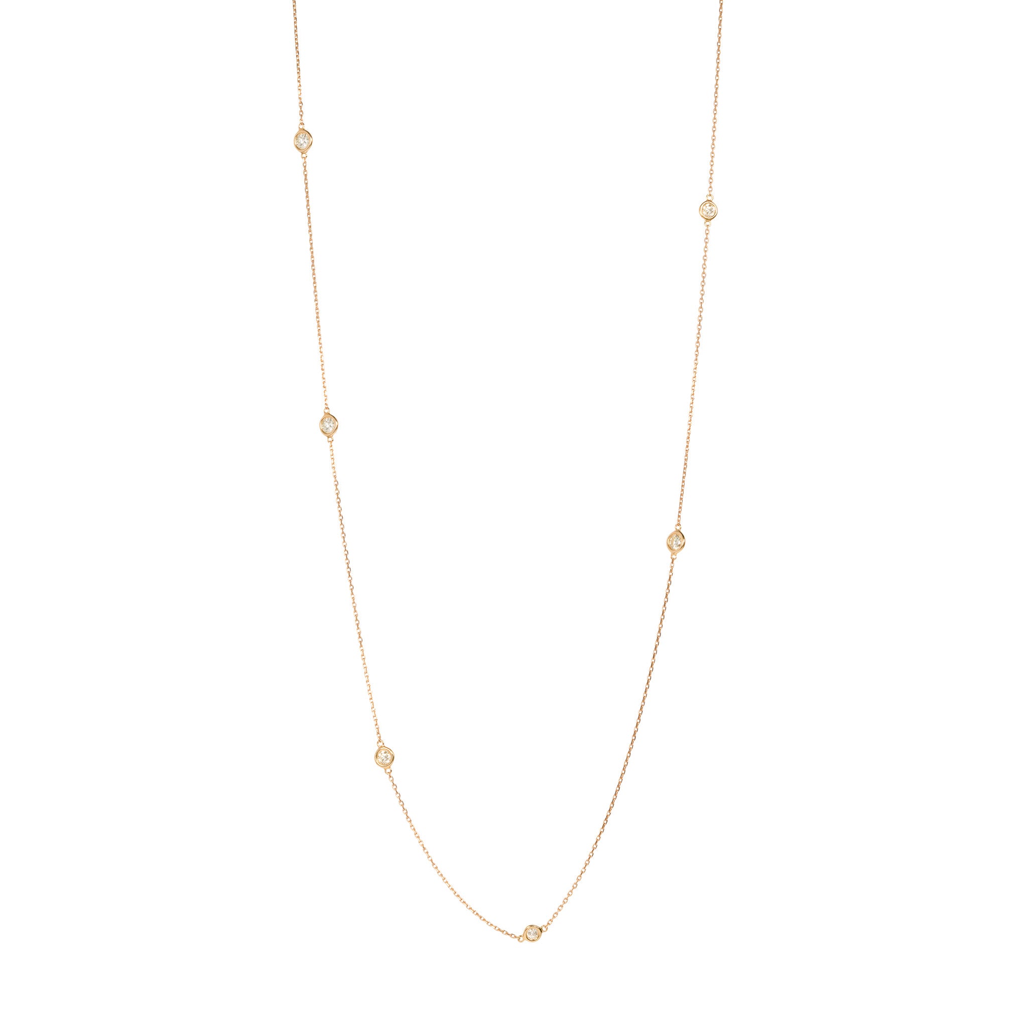 440 Basic ダイヤモンド ステーションネックレス 1.2ct K18イエローゴールド