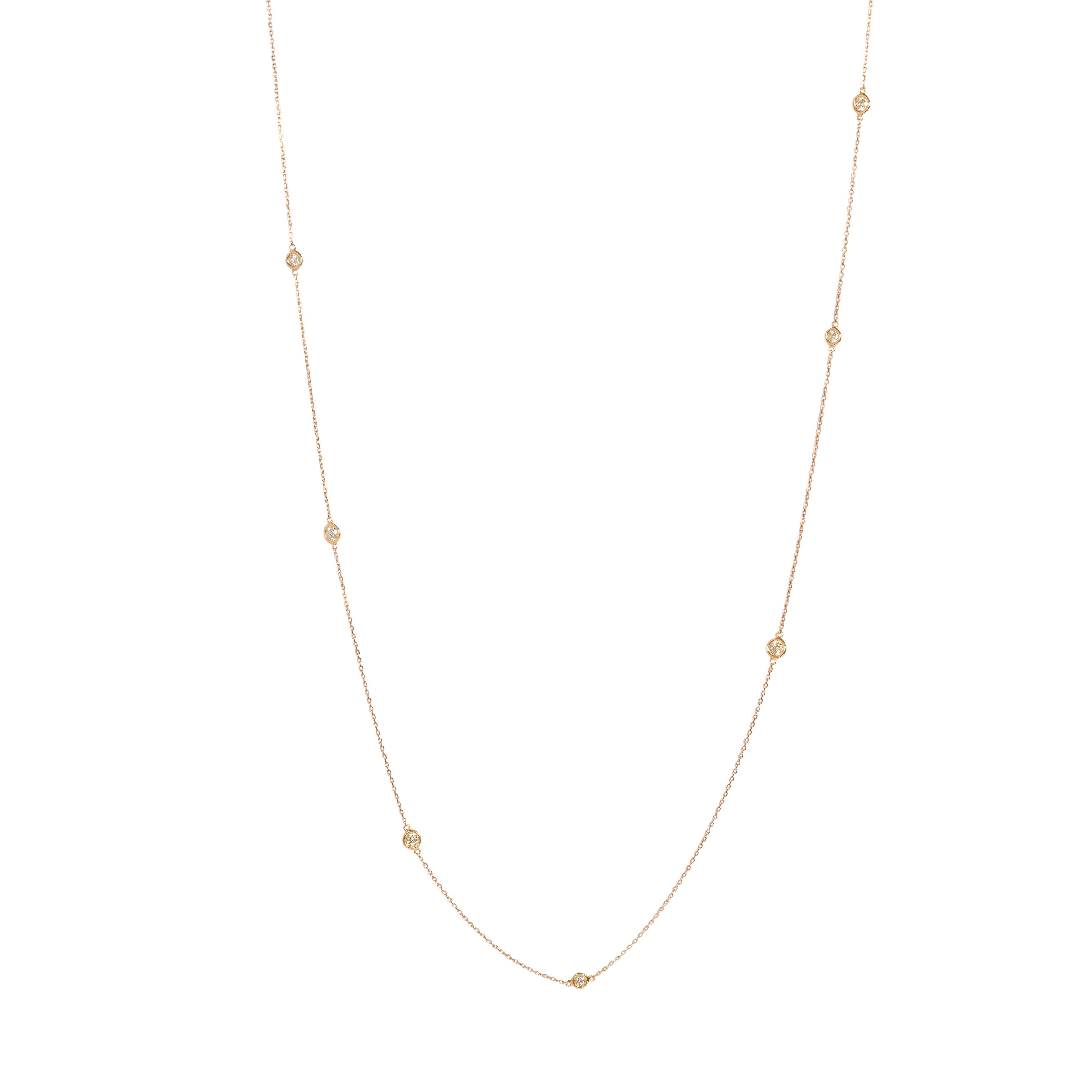 440 Basic ダイヤモンド ステーションネックレス 1.2ct チェーン全体