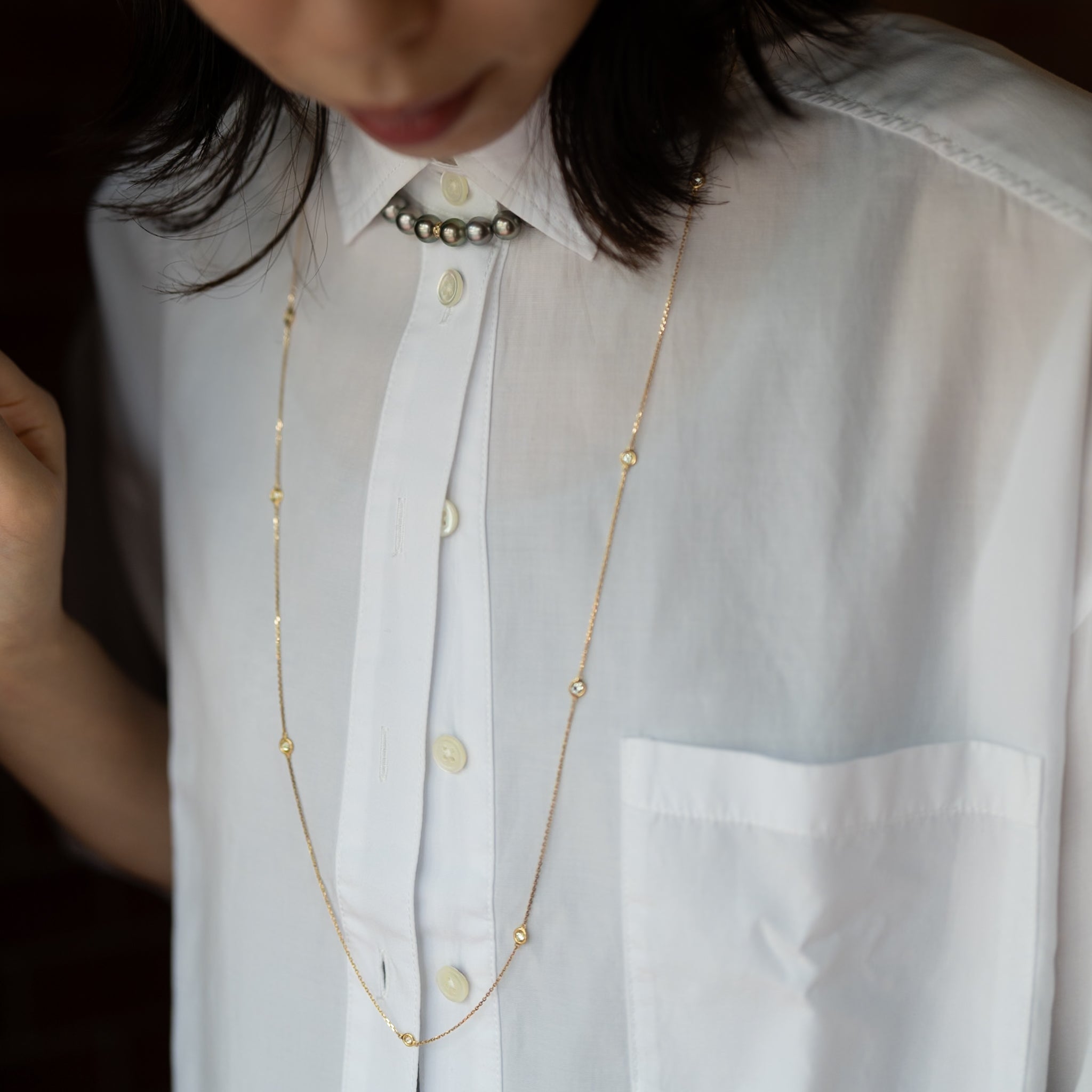 Station Necklace（ステーションネックレス）｜ダイヤ・色石