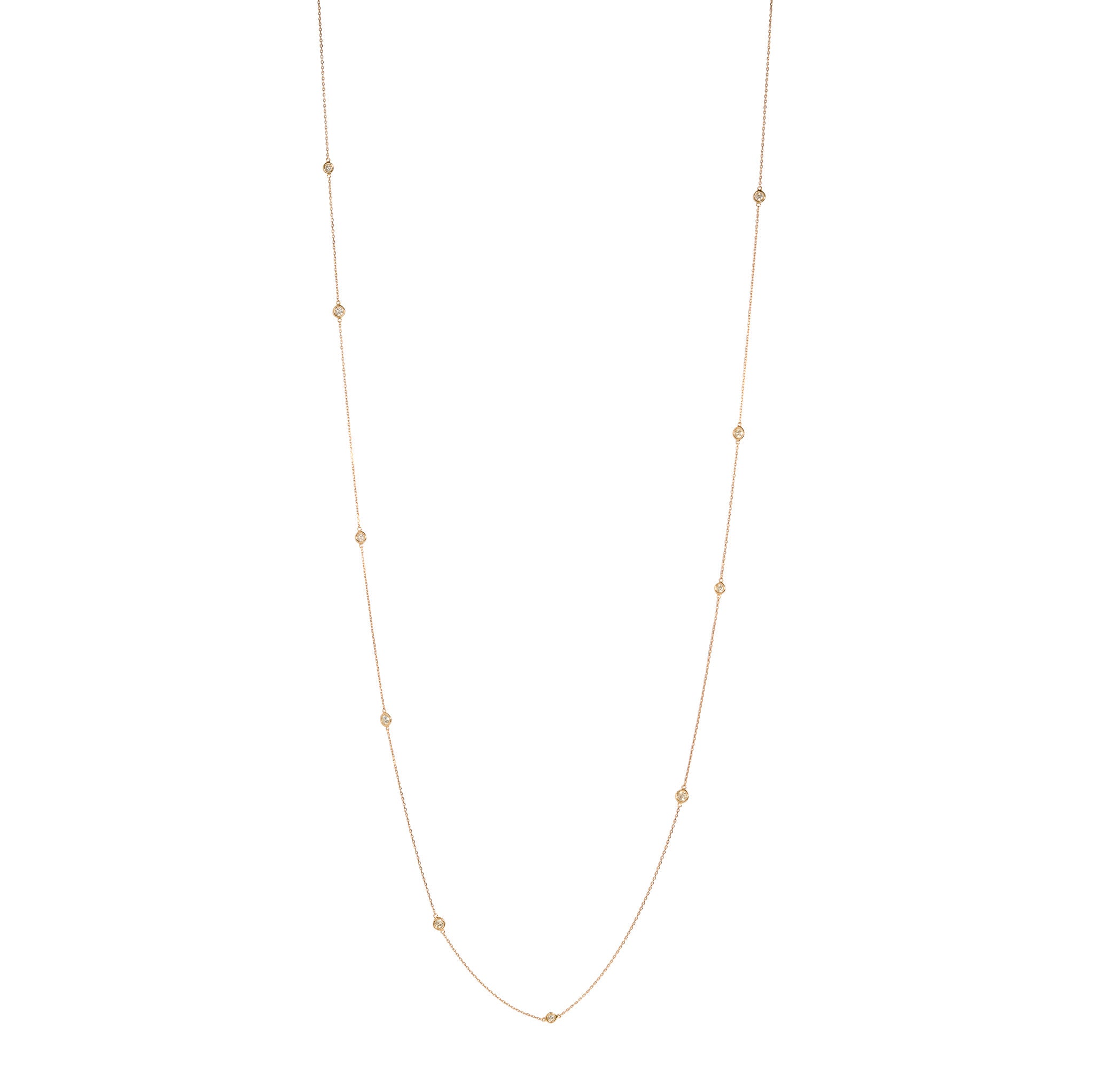 440 Basic ダイヤモンド ステーションネックレス 1.2ct 着用 胸元