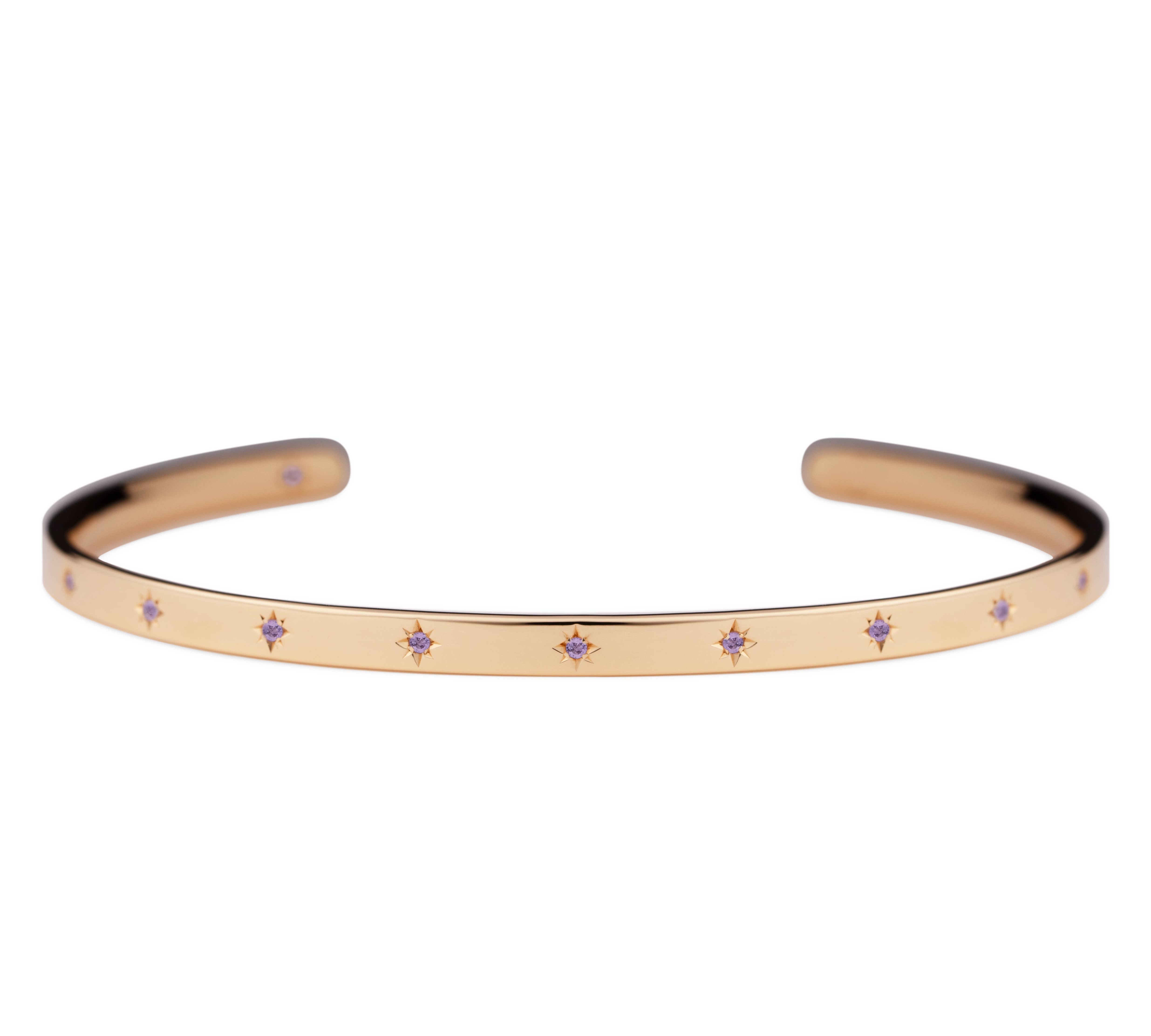 440 Basic Happy バングル 2月 アメシスト K18イエローゴールド