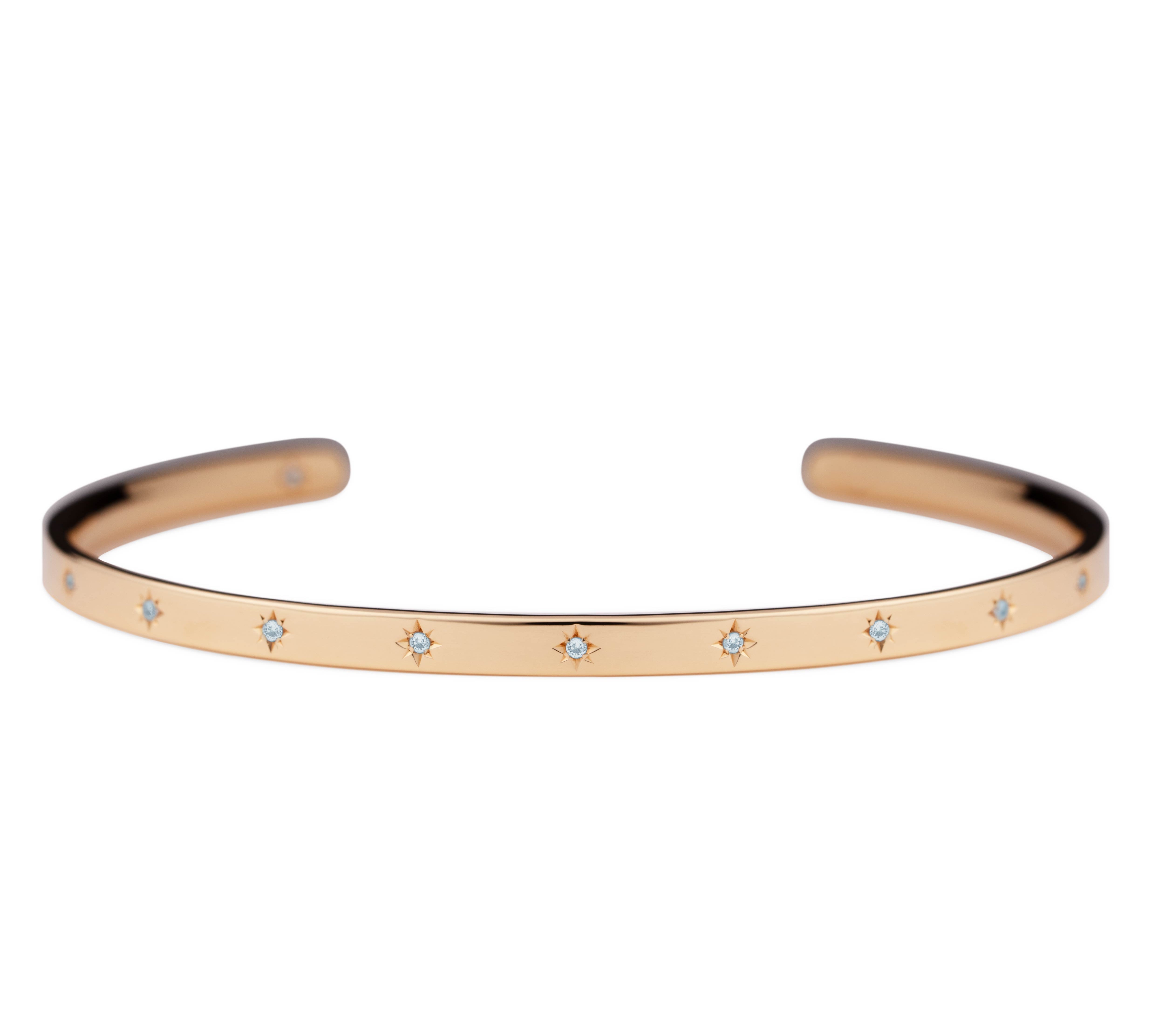 440 Basic Happy バングル 3月 アクアマリン K18イエローゴールド