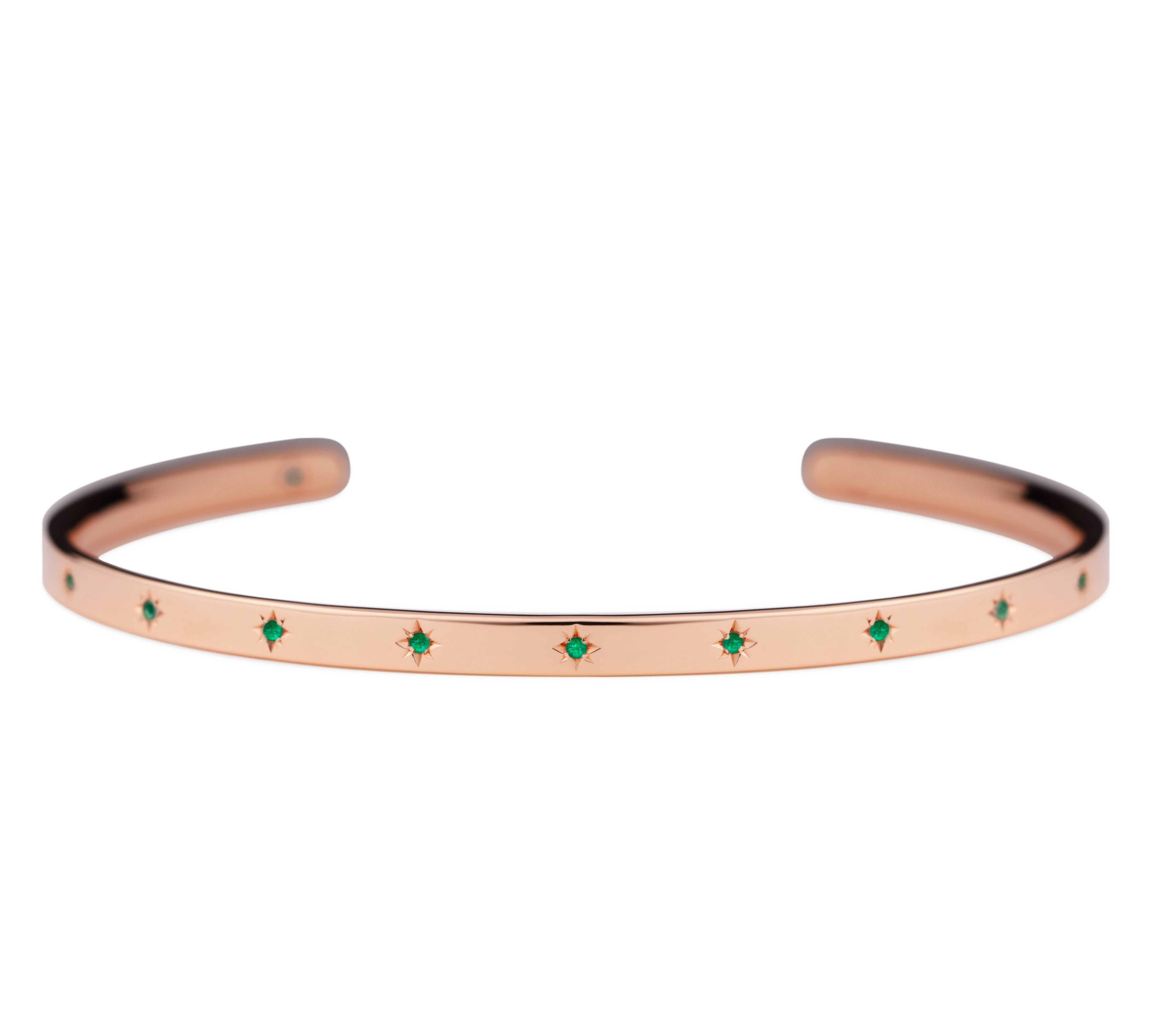 440 Basic Happy バングル 5月 エメラルド K18ピンクゴールド