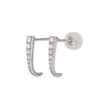 440 Basic Horn ダイヤモンド ピアス K18ホワイトゴールド 留め具