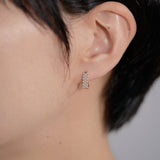 440 Basic パヴェ ダイヤモンド フープピアス 着用イメージ