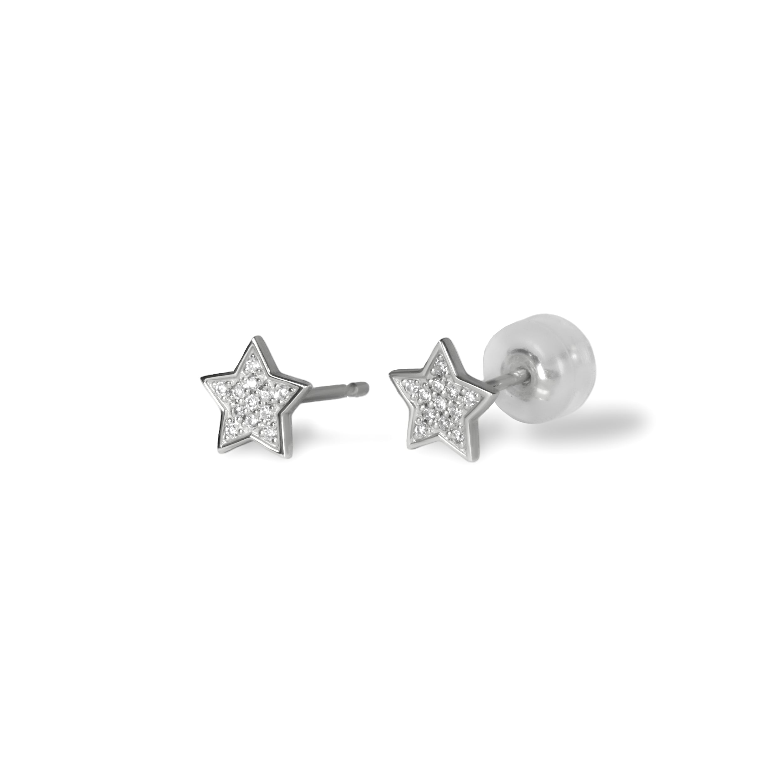 440 Basic Star ダイヤモンド ピアス K18ホワイトゴールド