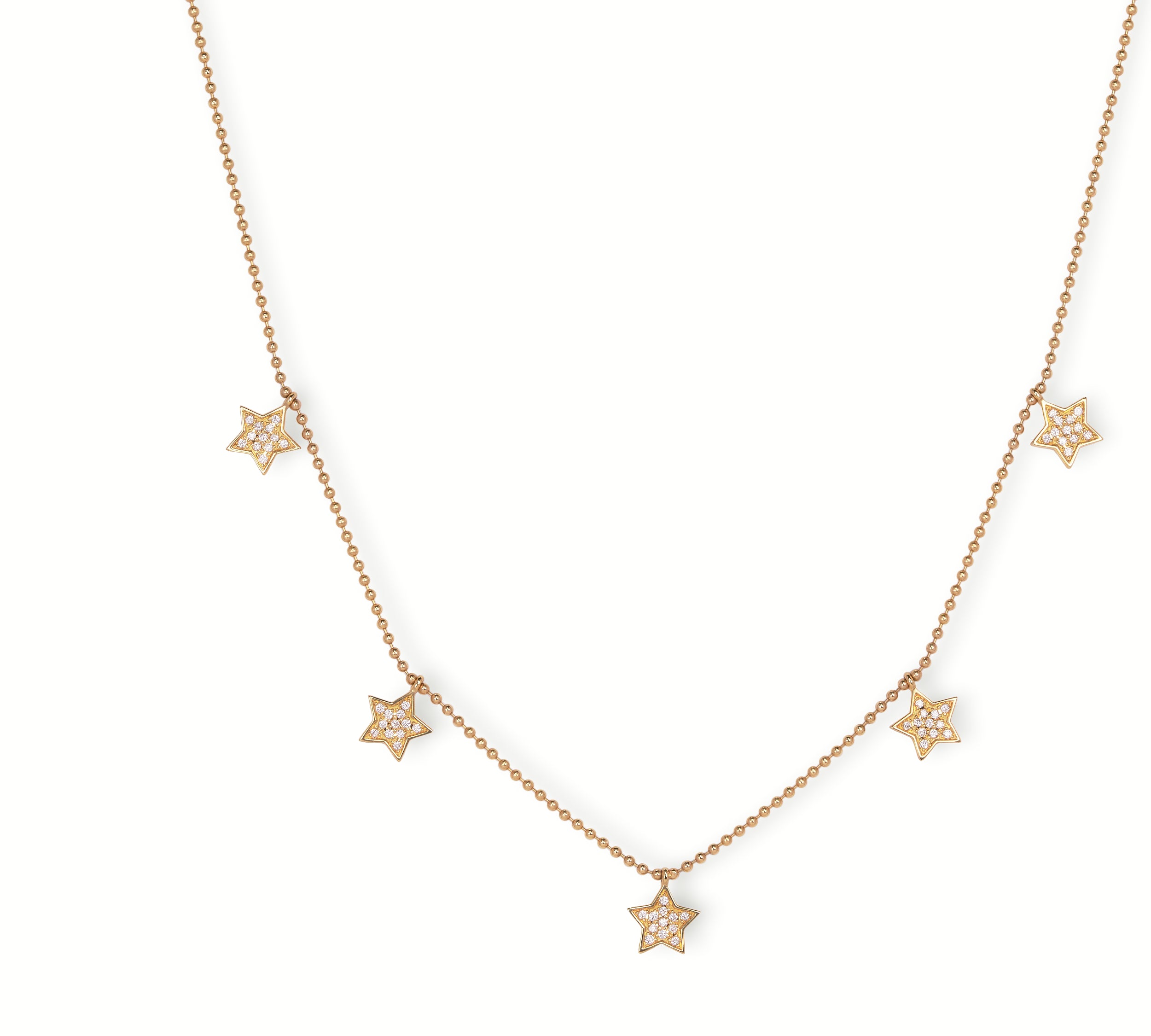 440 Basic Star ダイヤモンド ステーションネックレス K18イエローゴールド
