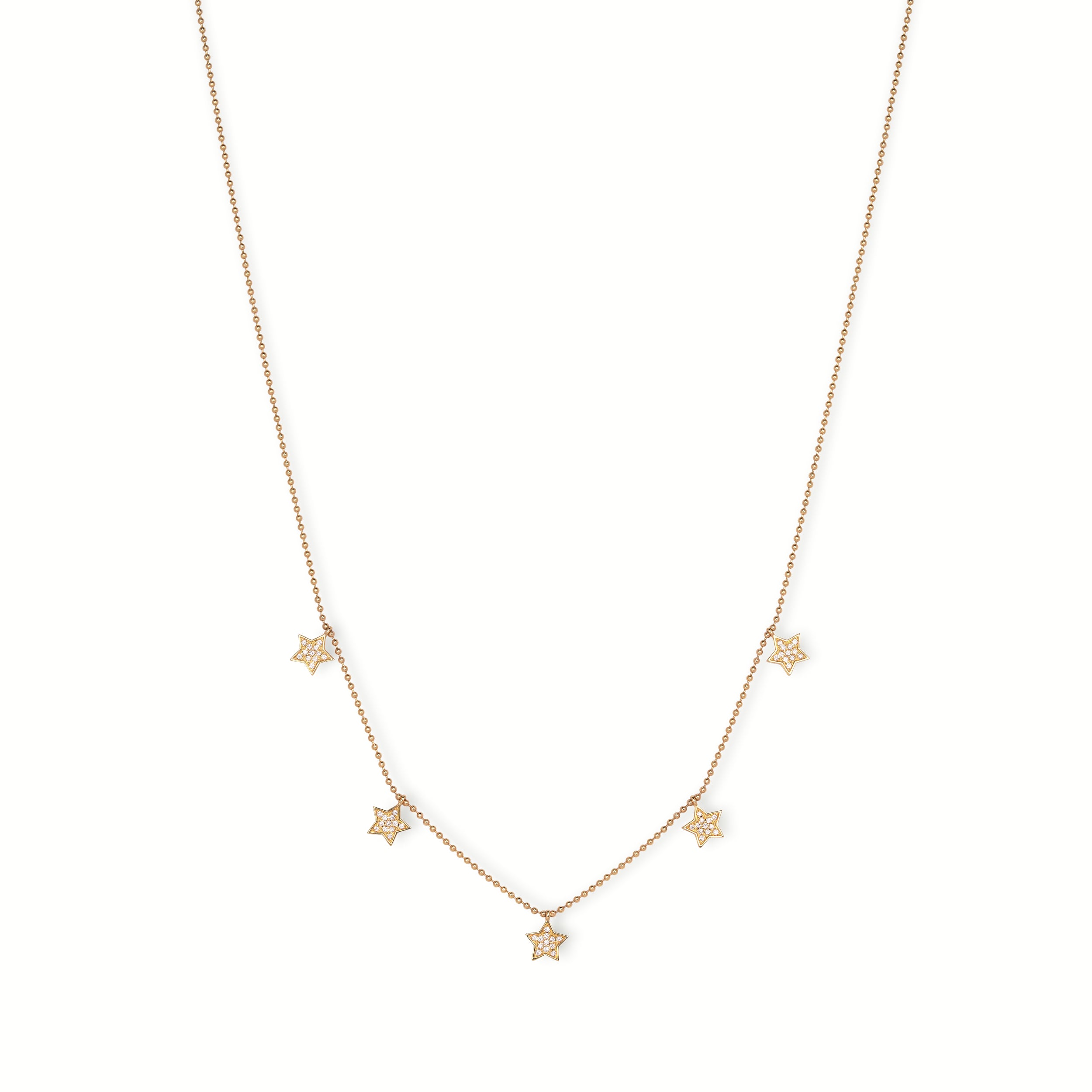 440 Basic Star ダイヤモンド ステーションネックレス 全体