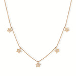 440 Basic Star ダイヤモンド ステーションネックレス アップ