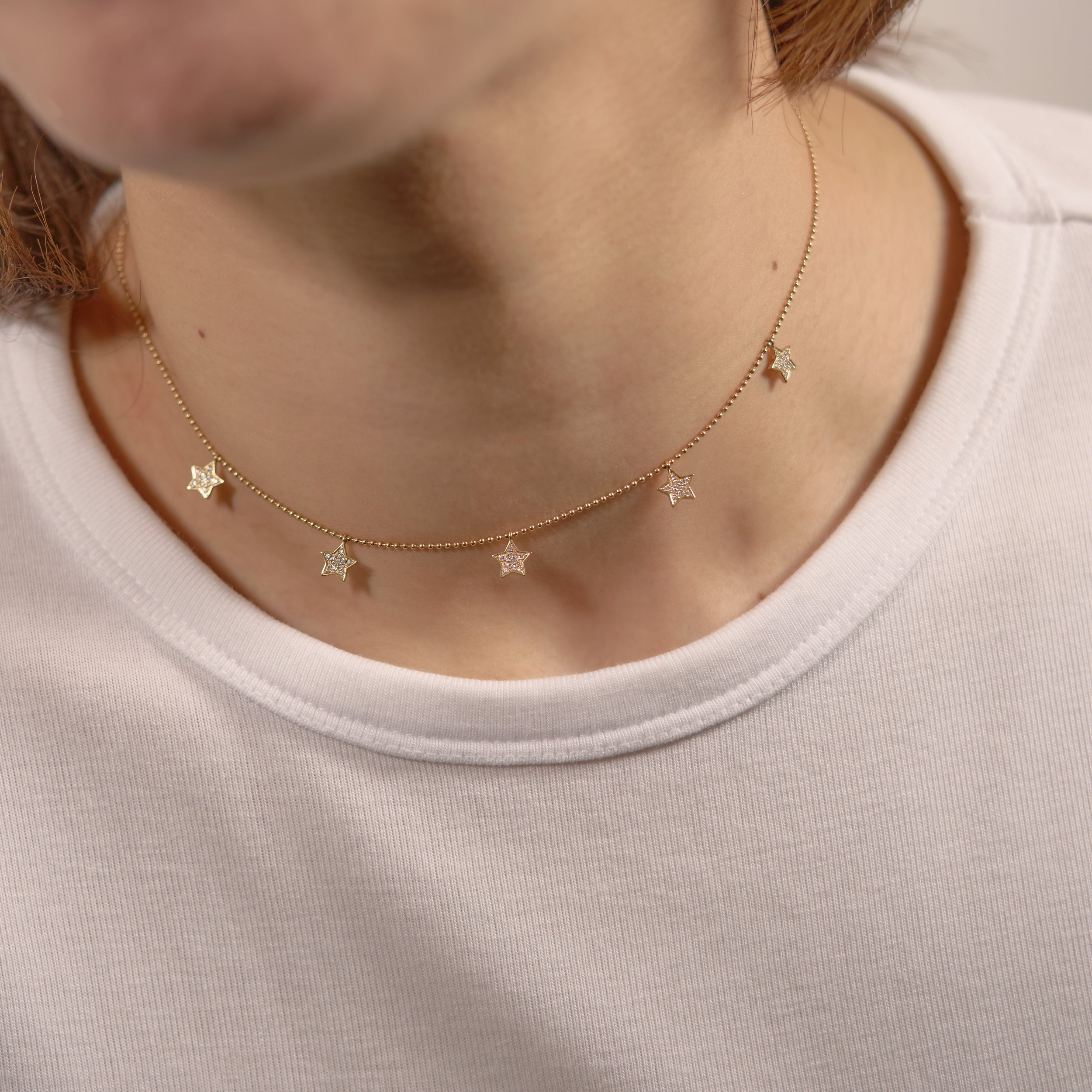 k18ステーションダイアモンドネックレス Station Necklace（ステーションネックレス）｜ダイヤ・色石