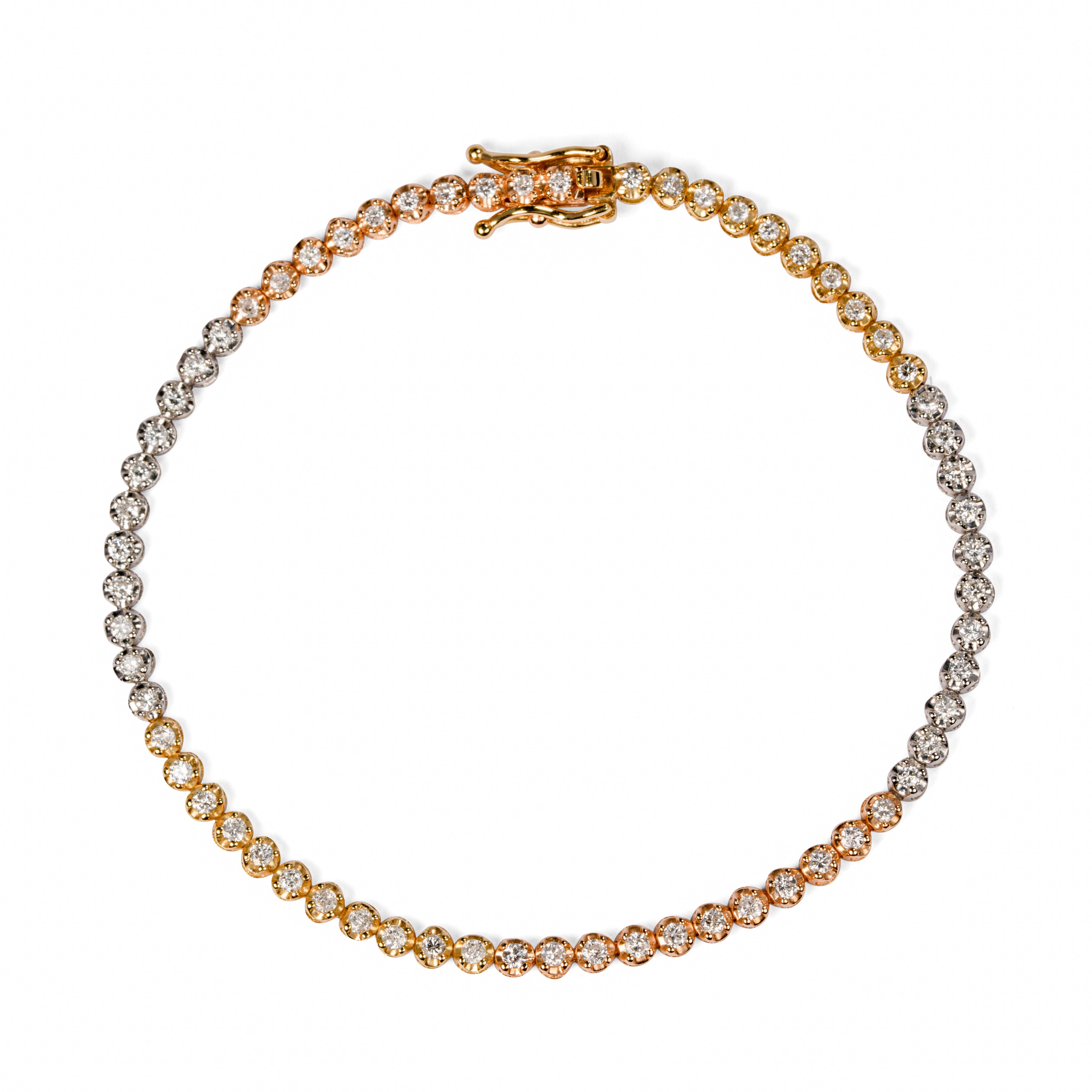 440 Basic 3color ダイヤモンド テニスブレスレット 1ct K18 円形
