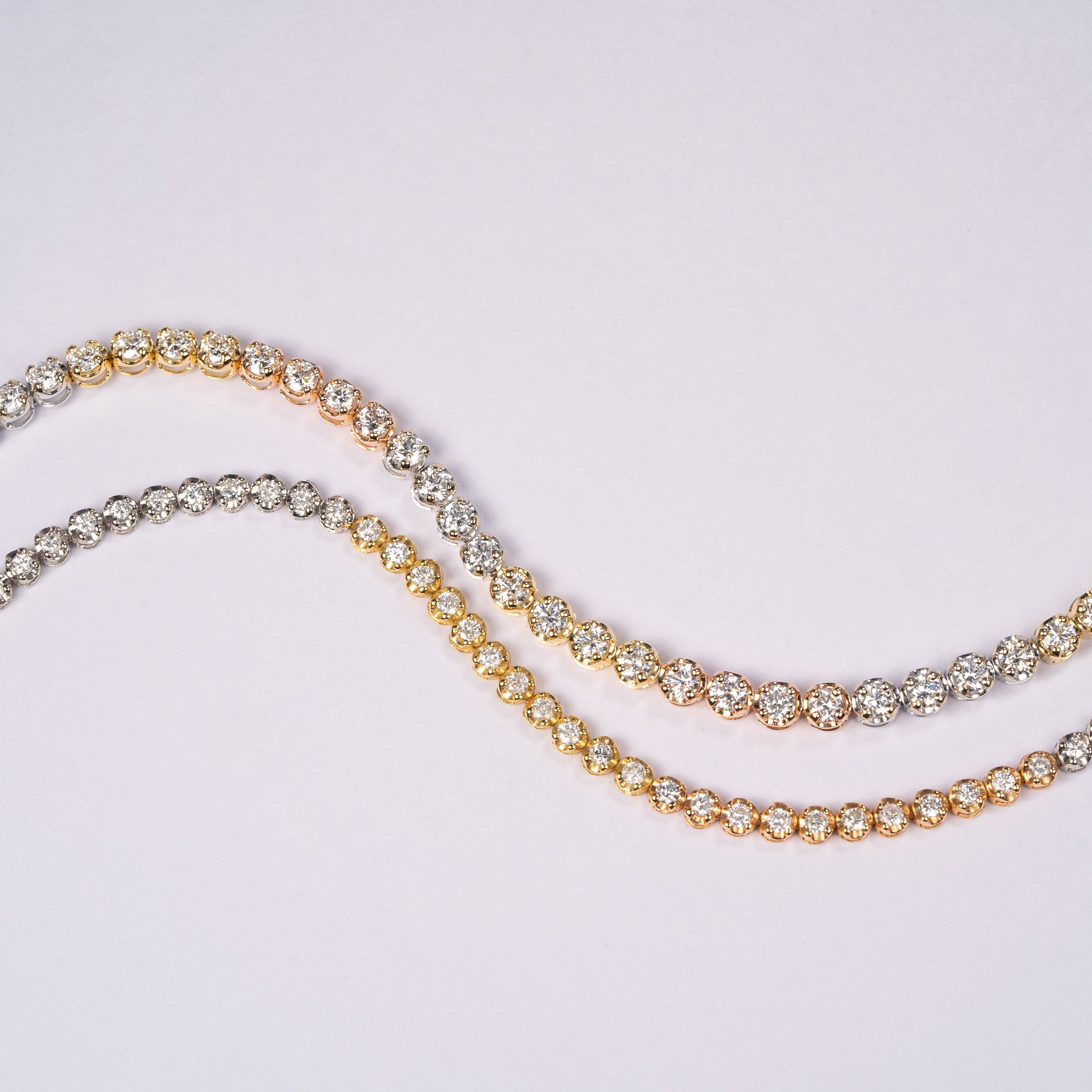 440 Basic 3color ダイヤモンド テニスブレスレット 1ct K18 比較