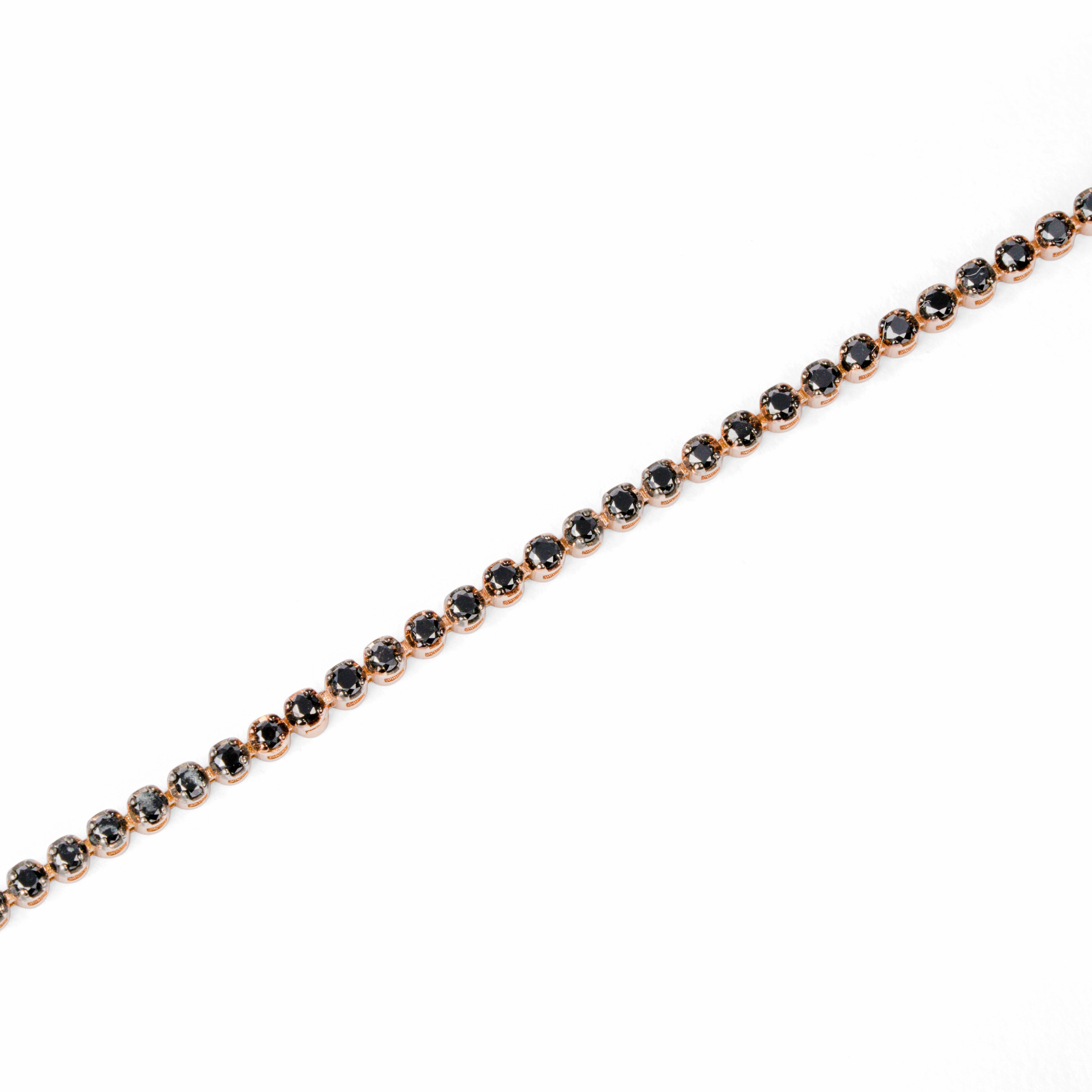 440 Basic Dots ブラックダイヤモンド テニスブレスレット K18ピンクゴールド チェーン