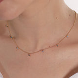 440 Basic - サファイア ステーションネックレス