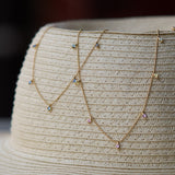 440 Basic - サファイア ステーションネックレス