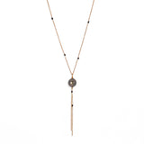 ParVert - 黒蝶真珠、ブラックダイヤモンド タッセル ネックレス