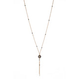 ParVert - 黒蝶真珠、ブラックダイヤモンド タッセル ネックレス