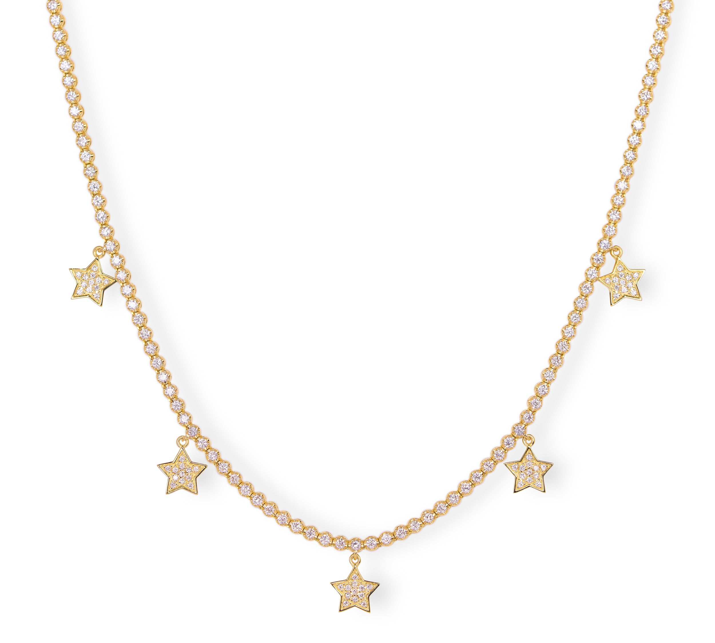 440showroom K18 ダイヤモンド 1ct スター テニスネックレス 18金 ゴールド