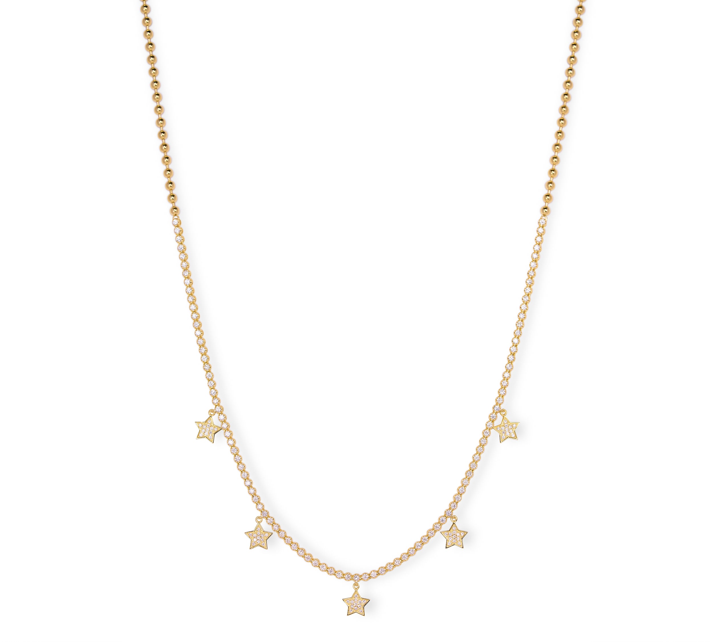 440showroom K18 ダイヤモンド 1ct スター テニスネックレス 18金 ゴールド