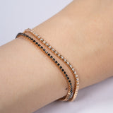 440 Basic - Dots ブラックダイヤモンド テニスブレスレット（1ct）